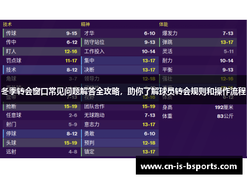 冬季转会窗口常见问题解答全攻略，助你了解球员转会规则和操作流程