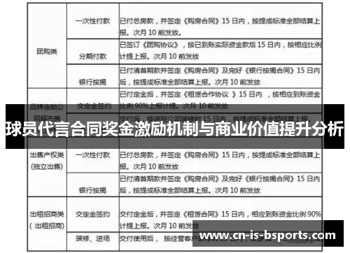 球员代言合同奖金激励机制与商业价值提升分析